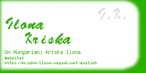 ilona kriska business card